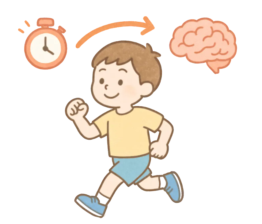 運動と脳の関係のイラスト